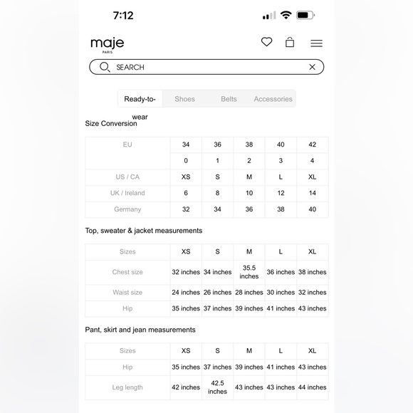 NWOT Maje black ribbed v neck long sleeve top - Picture 8 of 8